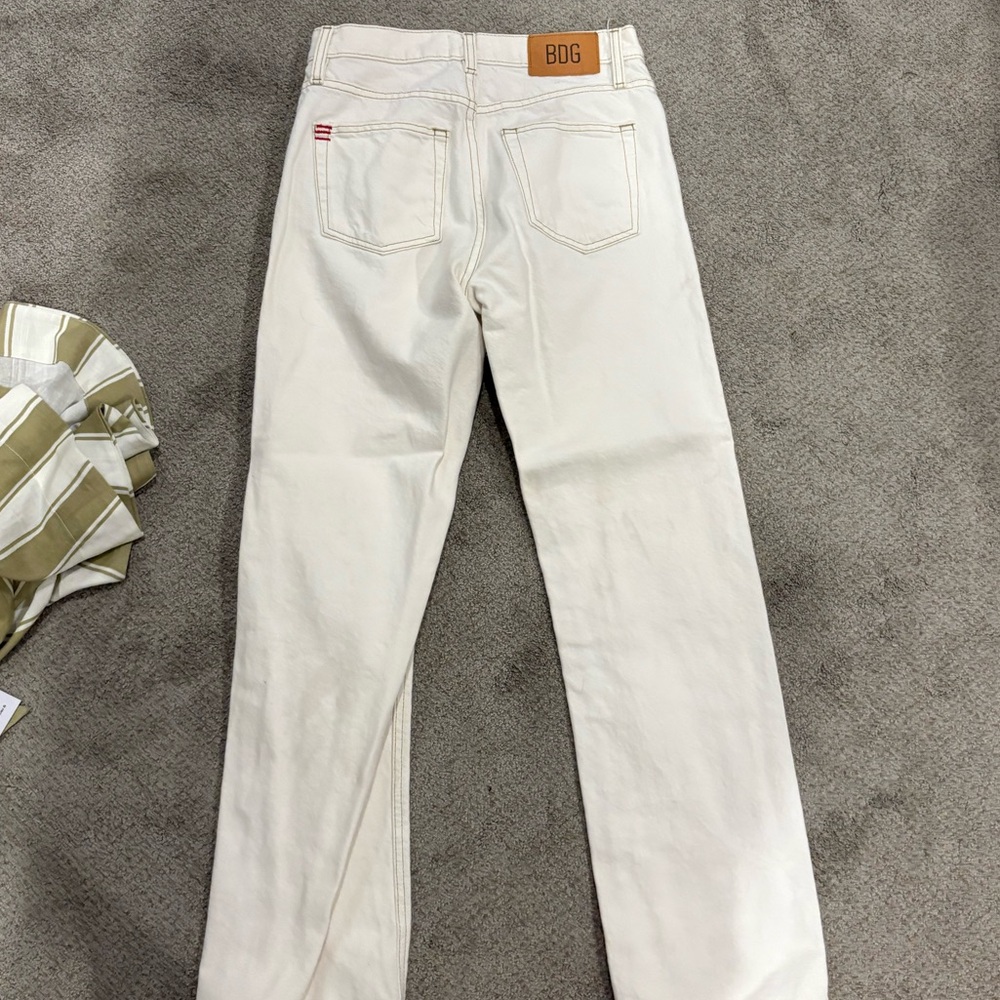 BDG white straight leg jeans